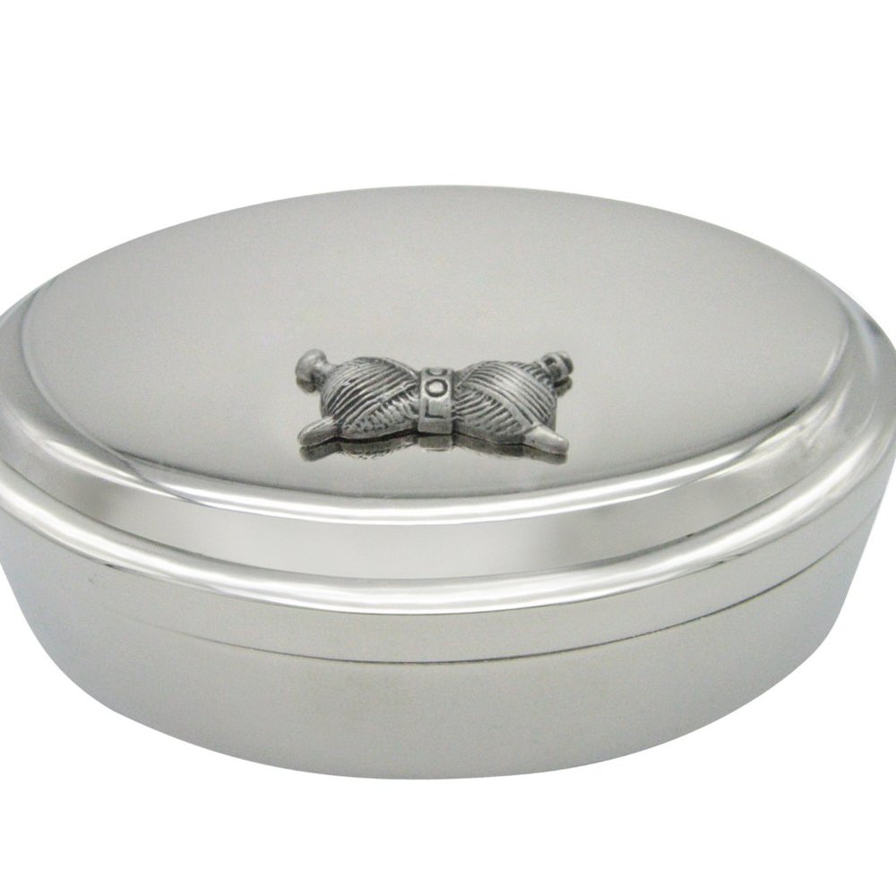 Knitting Wool Yarn Pendant Oval Jewelry Box